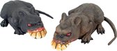 vinyl ratten met grote tanden - 2 stuks - Vinyl - feestdecoratievoorwerp - Halloween