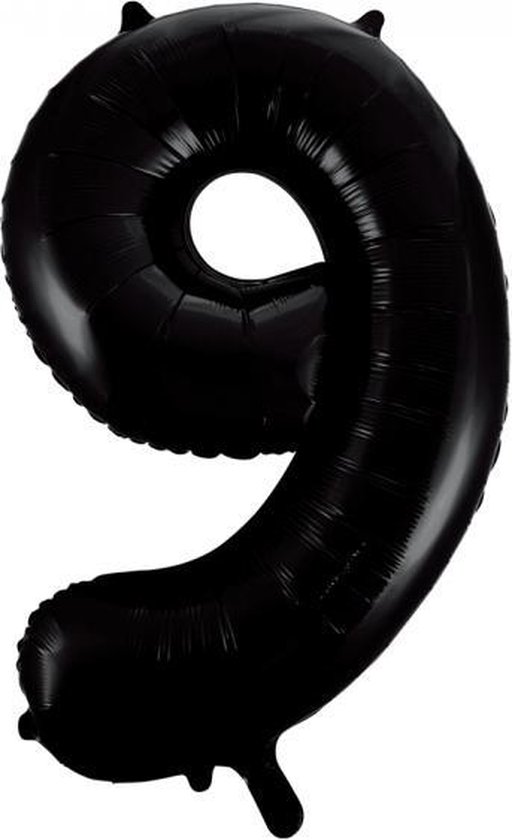 Folieballon 9 jaar zwart 86cm