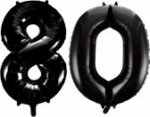 Folieballon 80 jaar zwart 41cm