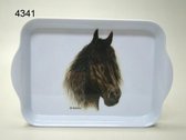 Klein dienblad met afbeelding hoofd van een Fries paard