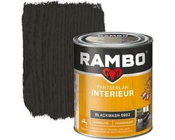 Rambo Pantserlak Interieur - Transparant Zijdeglans - Houtnerf Zichtbaar - Blackwash - 0.25L
