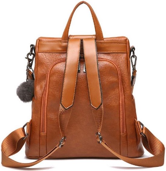 DORRISO Elegante kleine rugzak voor dames, licht, PU-leer, klassieke