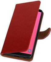 Wicked Narwal | Premium bookstyle / book case/ wallet case voor Samsung Samsung Galaxy J8 Rood