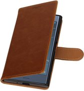 Wicked Narwal | Pull-UP bookstyle / book case/ wallet case Hoes voor Sony Xperia XZ 1 Bruin