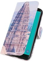 Temple 1 bookstyle met autosleep-functie / book case/ wallet case Hoesje voor Samsung Galaxy j6 2018