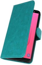 Wicked Narwal | bookstyle / book case/ wallet case Wallet Cases Hoesje voor Samsung Galaxy J8 Groen