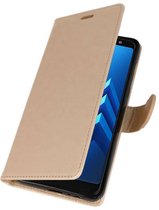 Wicked Narwal | Wallet Cases Hoesje voor Samsung Galaxy A8 Plus (2018) Goud