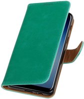 Wicked Narwal | Premium PU Leder bookstyle / book case/ wallet case voor Samsung Galaxy A5 2018 A530F Groen