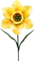 Tuinsteker - Metaal - Gele narcis - bloem - 80 cm hoog - voor in de tuin