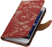 Wicked Narwal | Lace bookstyle / book case/ wallet case Hoes voor Samsung Galaxy Prime G530F Rood