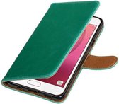 Wicked Narwal | Premium TPU PU Leder bookstyle / book case/ wallet case voor Samsung Galaxy C7 Groen