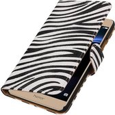 Wicked Narwal | Zebra bookstyle / book case/ wallet case Hoes voor Samsung Galaxy C7 Wit