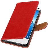 Wicked Narwal | Premium PU Leder bookstyle / book case/ wallet case voor Huawei Y7 / Y7 Prieme Rood