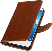 Wicked Narwal | Premium PU Leder bookstyle / book case/ wallet case voor Huawei Y7 / Y7 Prieme Brouw