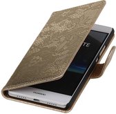 Wicked Narwal | Lace bookstyle / book case/ wallet case voor Huawei P9 Plus Goud