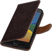Wicked Narwal | Premium TPU PU Leder bookstyle / book case/ wallet case voor Motorola Moto G5 Mocca