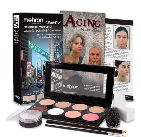 Mehron Mini Pro Make up Artist Student Makeup Kit Fair Olive