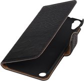 Wicked Narwal | Croco bookstyle / book case/ wallet case Hoes voor HTC Desire 530 Zwart