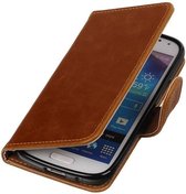 Wicked Narwal | Premium TPU PU Leder bookstyle / book case/ wallet case voor Samsung Galaxy S4 i9500 Bruin