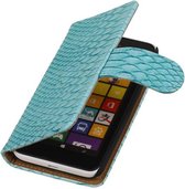 Wicked Narwal | Snake bookstyle / book case/ wallet case Hoes voor Nokia Microsoft Lumia 530 Turquoise