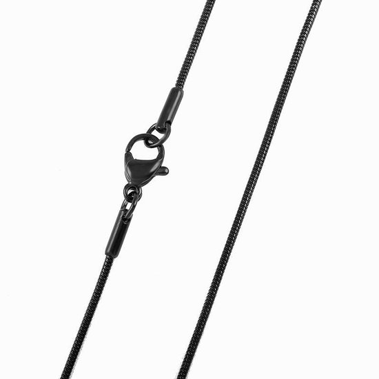 Slangenketting - Staal - 75cm - 1.5mm-zwart