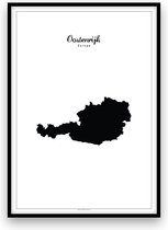 Oostenrijk landposter - Zwart-wit