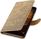 Wicked Narwal | Lace bookstyle / book case/ wallet case Hoes voor Microsoft Microsoft Lumia 535 Goud