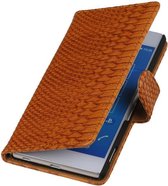 Wicked Narwal | Snake bookstyle / book case/ wallet case Hoes voor sony Xperia Z4 Z3+ Bruin