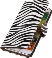 Wicked Narwal | Zebra bookstyle / book case/ wallet case Hoes voor Samsung Galaxy E5 Wit