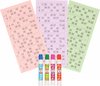 Afbeelding van het spelletje Bingo spel accessoires set nummers 1-90/100x bingokaarten/4x bingostiften - Voor 4 personen - Bingospel - Bingo spellen - Bingo spelen