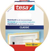 2x rollen afplaktape/schilderstape 19 mm x 50 m - Verf afplakband/tape - Maskeertape - Tesa Masking tape