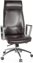 Pippa Design bureaustoel extra brede zitting en rugleuning - bruin leer