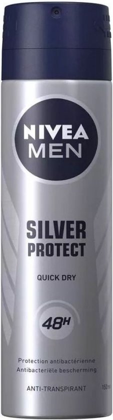 NIVEA MEN Silver Protect Dynamic Power Deodorant Spray - 6 x 150 ml - Voordeelverpakking - NIVEA