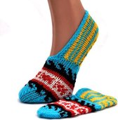 Pantoffels Dames - Pantoffels Kinderen - Hoogwaardige hand gebreide sokken - Klassiek design met natuurlijke kleuren dat is ideaal voor thuis en in bed tegen koude voeten. Maat : 35-36