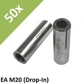 50x Fischer inslaganker EA M20 Drop In # 62385 Stalen slagplug voor zwaar gebruik 4) 50 stuks
