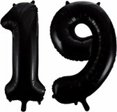 Folieballon 19 jaar zwart 41cm