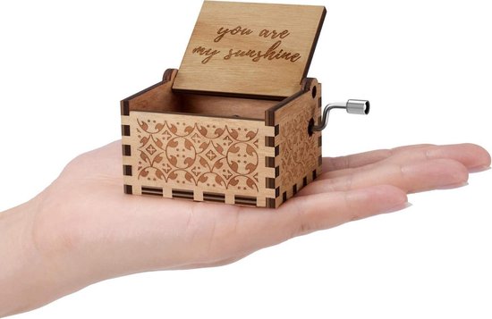 Telestore - Retro houten muziekdoosje muziek doos Cadeau — afbeelding 4