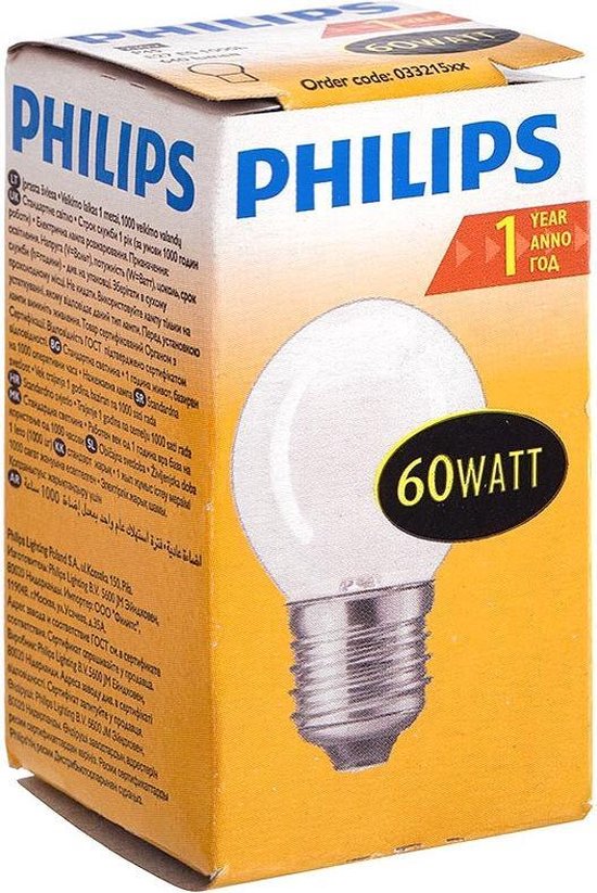 Philips Gloeilamp Kogel 60W E27 (10 bol.com
