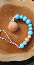Attache tétine - Blauw - cordon - Perles - Sucette - silicone - Attache tétine - Cadeau de maternité - Attache tétine - Perles en bois
