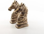 Paardenhoofd set van 2 - Boekensteun - Brons - 23,7 cm hoog
