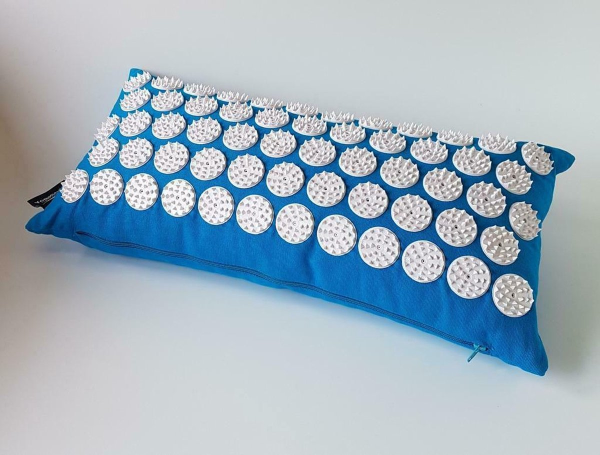 Goedkoopste Om Namaste Spijkermat Acupressuur Nekkussen - Turquoise Blauw - Acupressure mat