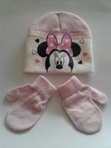 Minnie Mouse - Baby Muts & Handschoenen - roze/wit - 50 cm - Disney - 100% Acryl