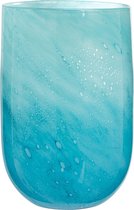 J-Line Vaas Rond Bellen Glas Lichtblauw Large