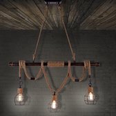 intage touw industriële lamp kroonluchter plafondverlichting LED gloeilamp fitting E27 hanglamp met 3 fitting