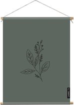 Textielposter binnen wildflower green