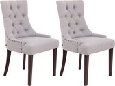 Eetkamerstoelen - Set van 2 stoelen - Stof - Antiek grijs