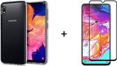 Samsung A10 Hoesje - Samsung Galaxy A10 hoesje siliconen case transparant cover - Full Cover - 1x Samsung A10 Screenprotector