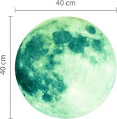 Muursticker glow in the dark maan 40 cm - lichtgevende muurstickers kinderkamer