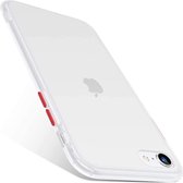 Bumper telefoonhoesje geschikt voor Apple iPhone 7 / 8 / SE 2020 Hoesje Wit x Rood - Shockproof