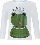 Ziegfeld T-shirt Kikker Koningin Meisjes Lange Mouw Wit Mt 104